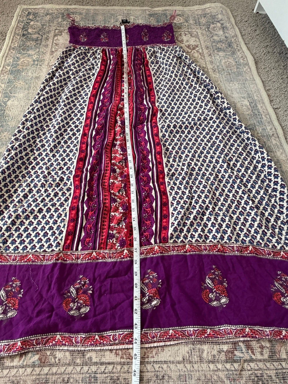 Angie Purple and Red Boho Maxi Skirt - Picture 11 of 16